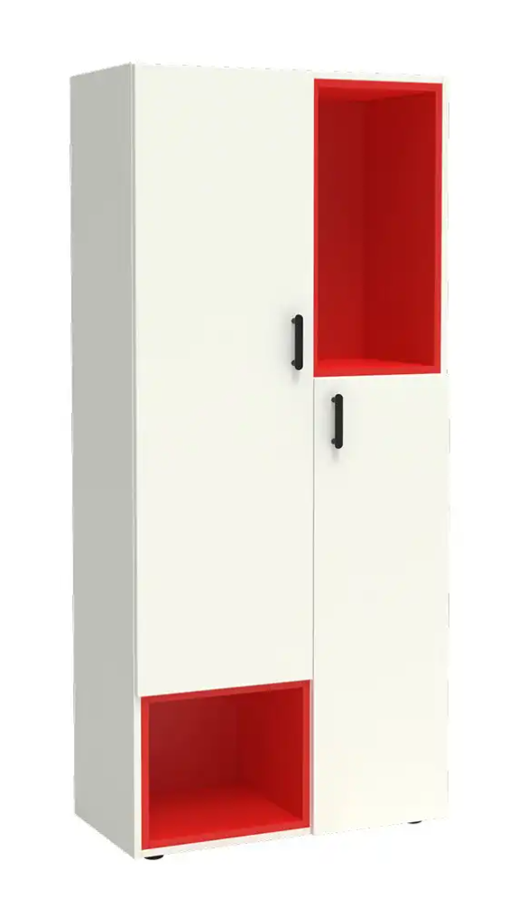 Decor wit - karmijnrood