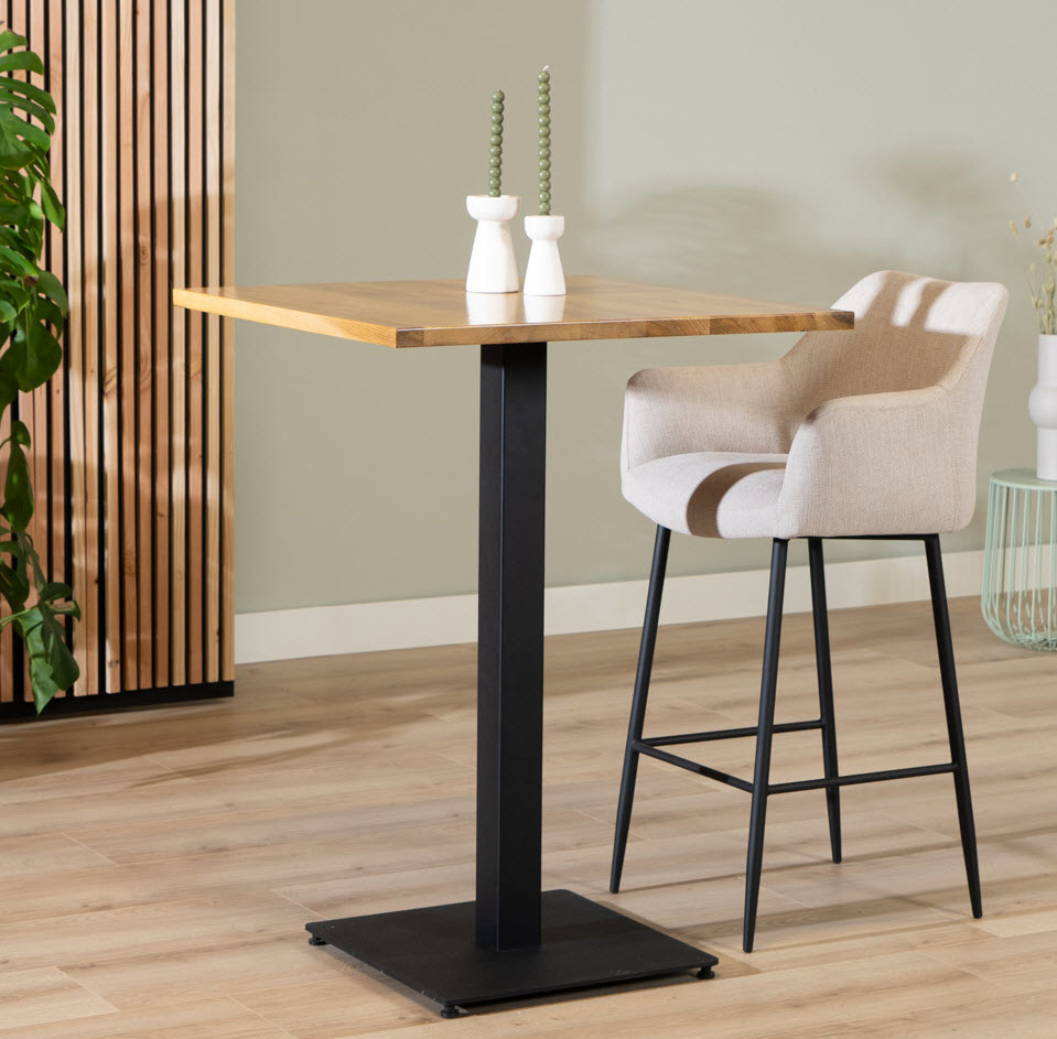 [SVEN-BARTAFEL-EIKENHOUT] Sven - bartafel in eikenhout - 80 x 80 x 108 cm (L x B x H)