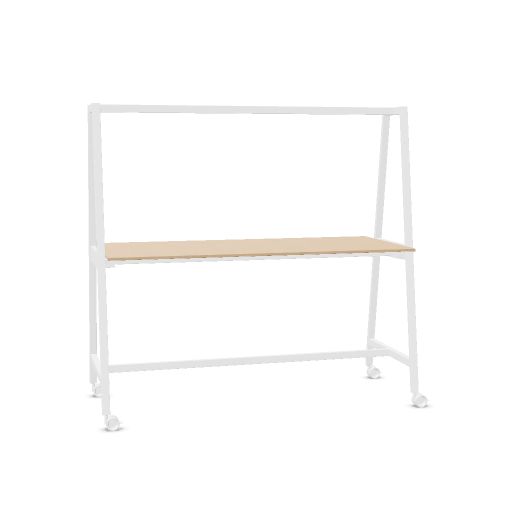 Social table on castors with brake - H. 107 W. 210,4  H. 200  D. 90 