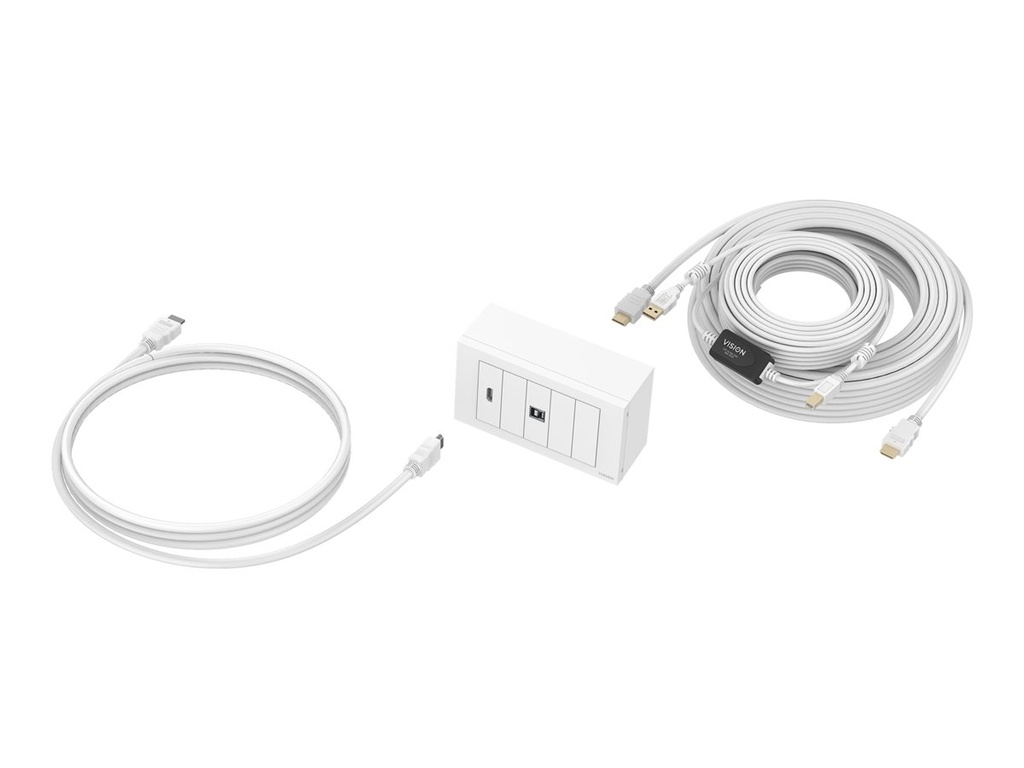 VISION Techconnect Modular AV Faceplate met kabels 10m + 3m - LIFETIME WARRANTY