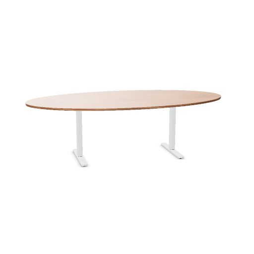 oval conference table with 2 legs W. 250  H. 74  D. 125 