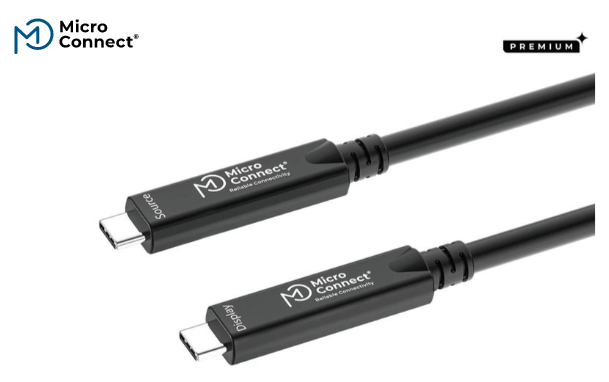 [W129111764] MicroConnect USB-C to USB-C cable 10m, Premium fiber, Bidirectional. 10Gbps, 8K, 60W