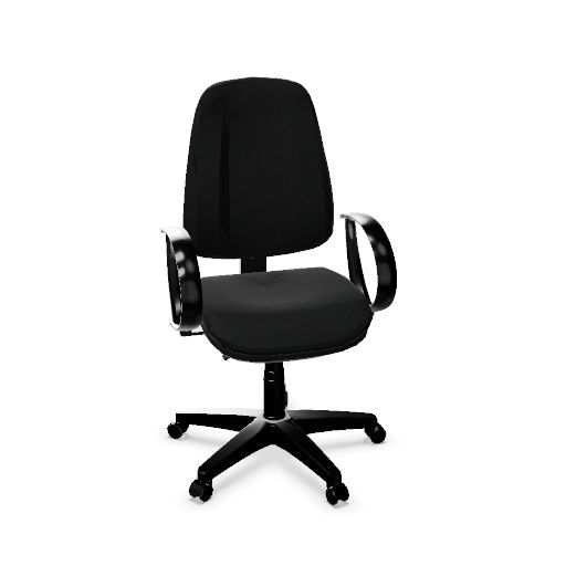 Mia task chair with fixed armrests permanent contact system