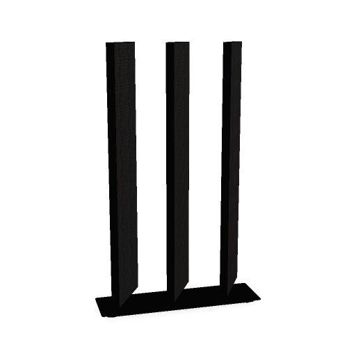 [OPTIONS_LD.Slat_Visual=half;MATERIALS_SINGLE.FabricCollection=Carlow;MATERIALS_SINGLE.FabricColour=cam_clw01;MATERIALS_SINGLE.FabricGroup=PG1;FRAME.Frame_Colour=RAL9005] Akoestische lamellen divider - Small