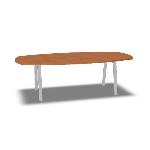 [AIR2240120VTVH25-1LEAL@1 LE AL] Air2 vergadertafel Deens ovaal 240x120 25mm