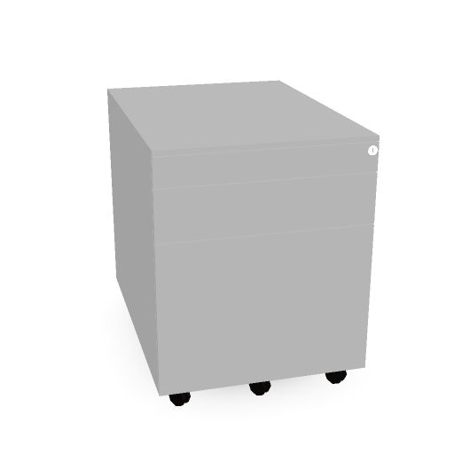 [NP3LADVR-AL@AL] Neutral 2+1 verrijdbaar hangmap - 1x lade - 1x pennenlade (Aluminium)