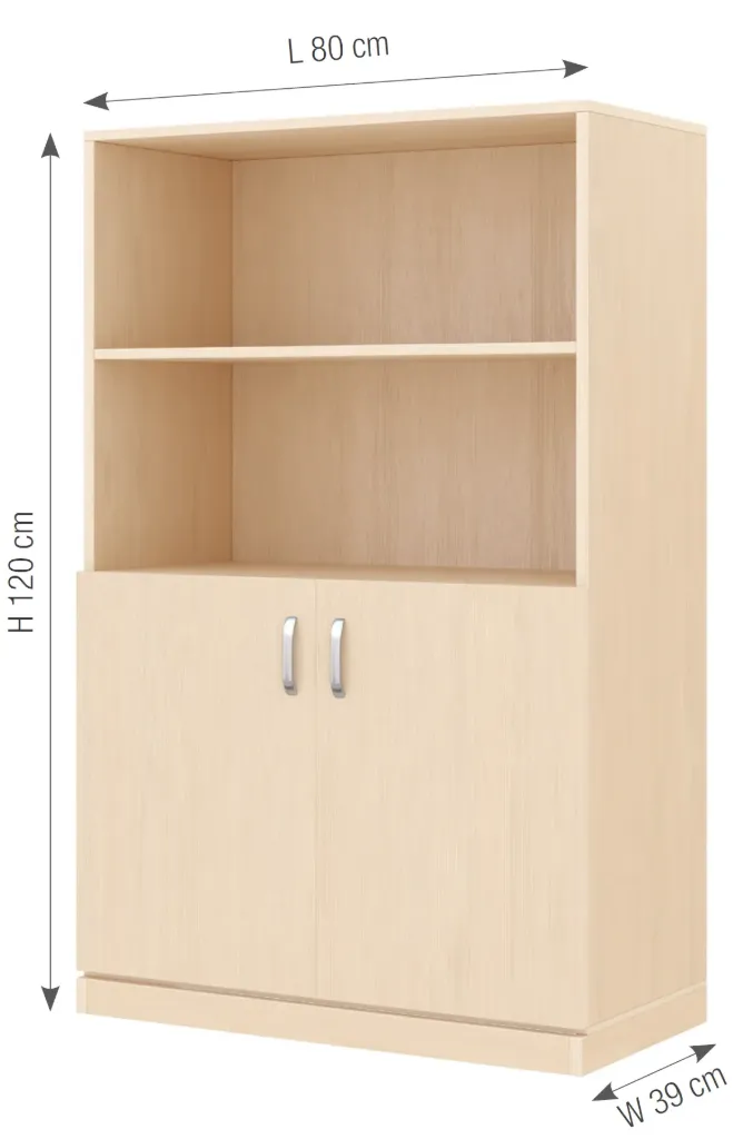 [KB1-DG25227-30-S] Kast met 2 deuren en legplank