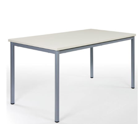 [OUTLET-DI-II-TAFEL-140x80-BLAD-LICHTGRIJS-ONDERSTEL-GLOSSY-ZWART] DI-II tafel 140 x 80 cm (L x B) - h 76cm - Decor: lichtgrijs - Onderstel: RAL 9004 glossy zwart