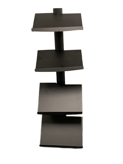 [OUTLET-FOLDERSTATIEF-4LP-ZWART] Folderstatief - 4 legplanken