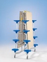 Spaceflex 2.0 - rechthoekige klaptafel - blad in laminaat - 16 geïntegreerde stoelen - zithoogte 33 cm
