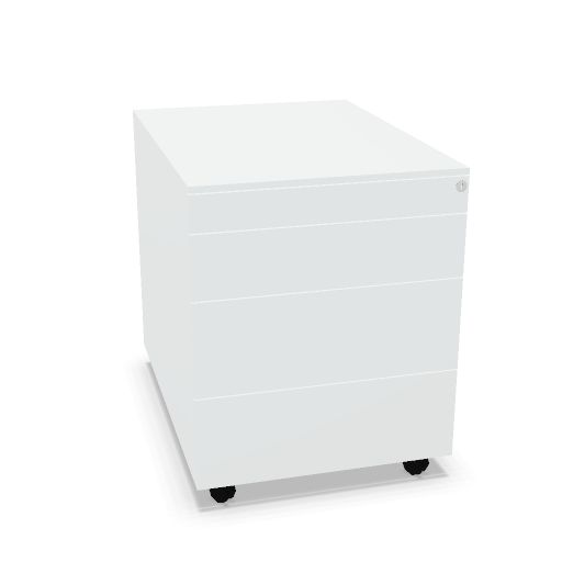 Neutral 3+1 verrijdbaar  3x laden - 1x pennenlade: Lakkleur: Wit