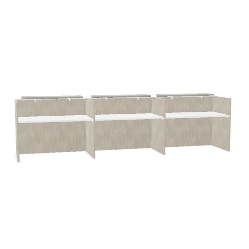 Z2 COMPOSITION 3 WORKSTATIONS WITH INTERMEDIATE AND CLOSING SIDE PANELS W.432 D.88 H.116,5