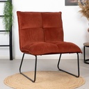 Malaga - fauteuil met sledeonderstel - in velvet