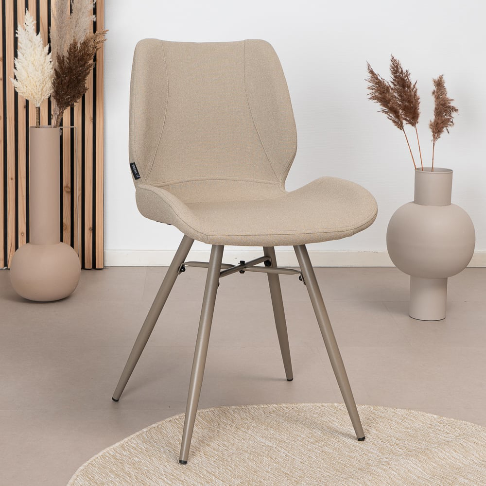 [Jena-4-poots-recycled-polyester] Jena - 4-poots stoel - taupe - in gerecycled polyester