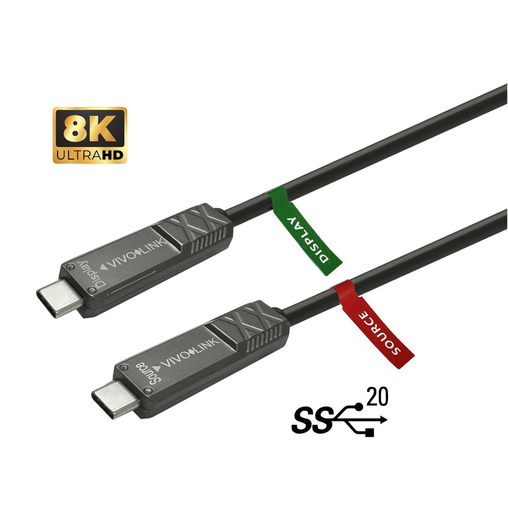 [W128445011] Vivolink Optic USB-C to USB-C Cable 10m for AV - W128445011