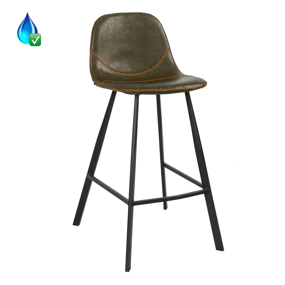 [Logan-barkruk-eco-leer-strong] Logan - barkruk - in eco-leer strong olijfgroen