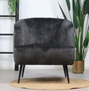 Billy - fauteuil met zwarte beukenhouten pootjes - in velvet