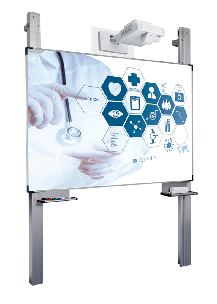 Projectiebord extra flat - op kolommen