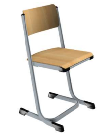 Stoel 3111 melamine beuk h38cm - RAL 9006 witaluminium