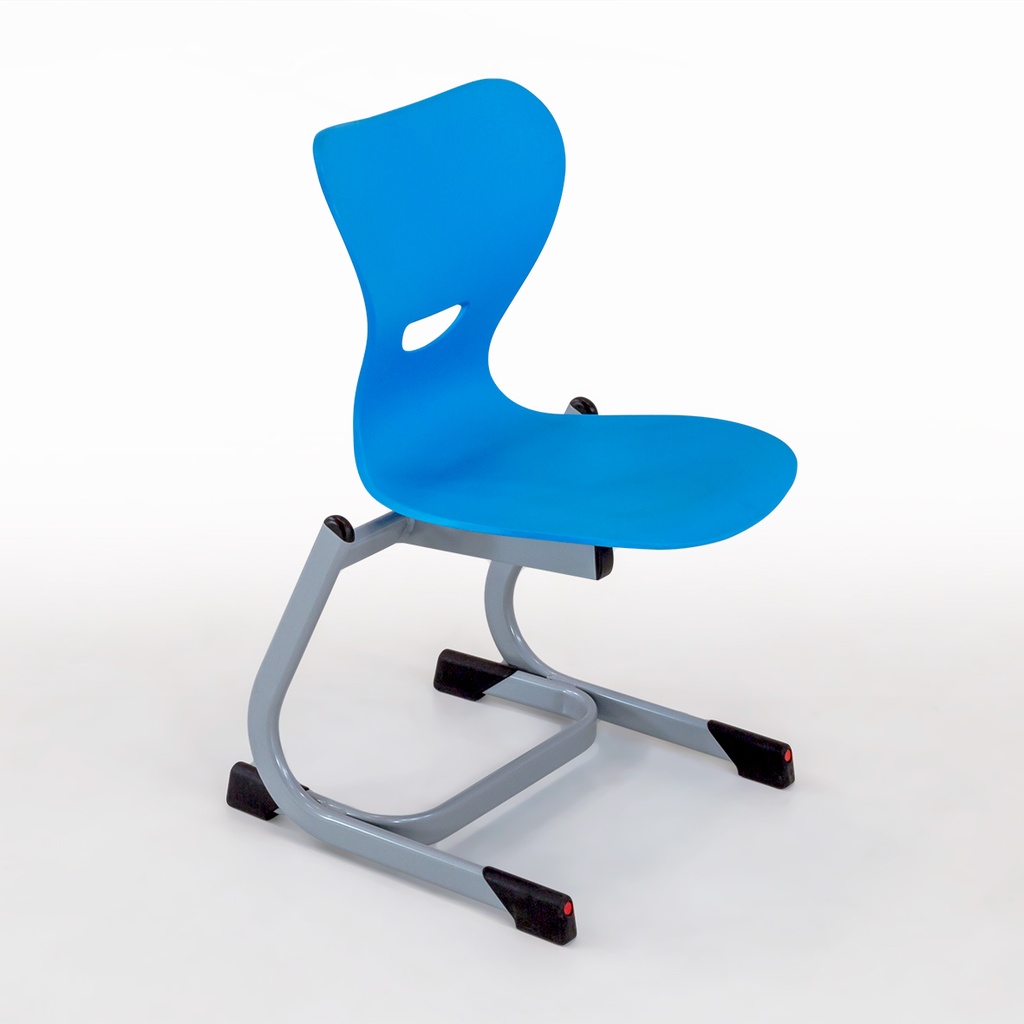 Stoel 3111 met kunststofschaal sinus - h46cm - Onderstel: RAL 9006 witaluminium - Kleur zit: berry rood