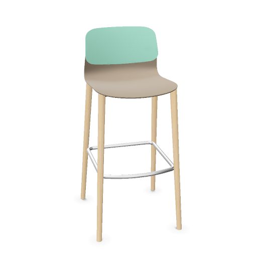 KLIK TABOURET HAUT 4 PIEDS BOIS,
