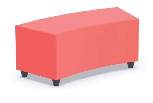 [BLCM-TBA-TBA-TBA] Poef soft seating in kunstleder -  curved : 108 x 50 cm  (B x D) (Nog te bepalen, Nog te bepalen, Nog te bepalen)