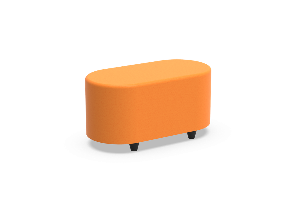 Poef soft seating in kunstleder -  ovaal : 90 x 45 cm  (B x D)