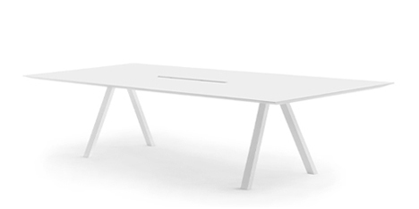 [ARK-CC-CFP_BI (mm 6)-BI100-Size-TBA-Colour table top-TBA-Colour wood frame-TBA] Arki - vergadertafel - wit blad - met kabelmanagement (Nog te bepalen, Nog te bepalen, Nog te bepalen)