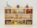 Open kast met achterwand en vakken
