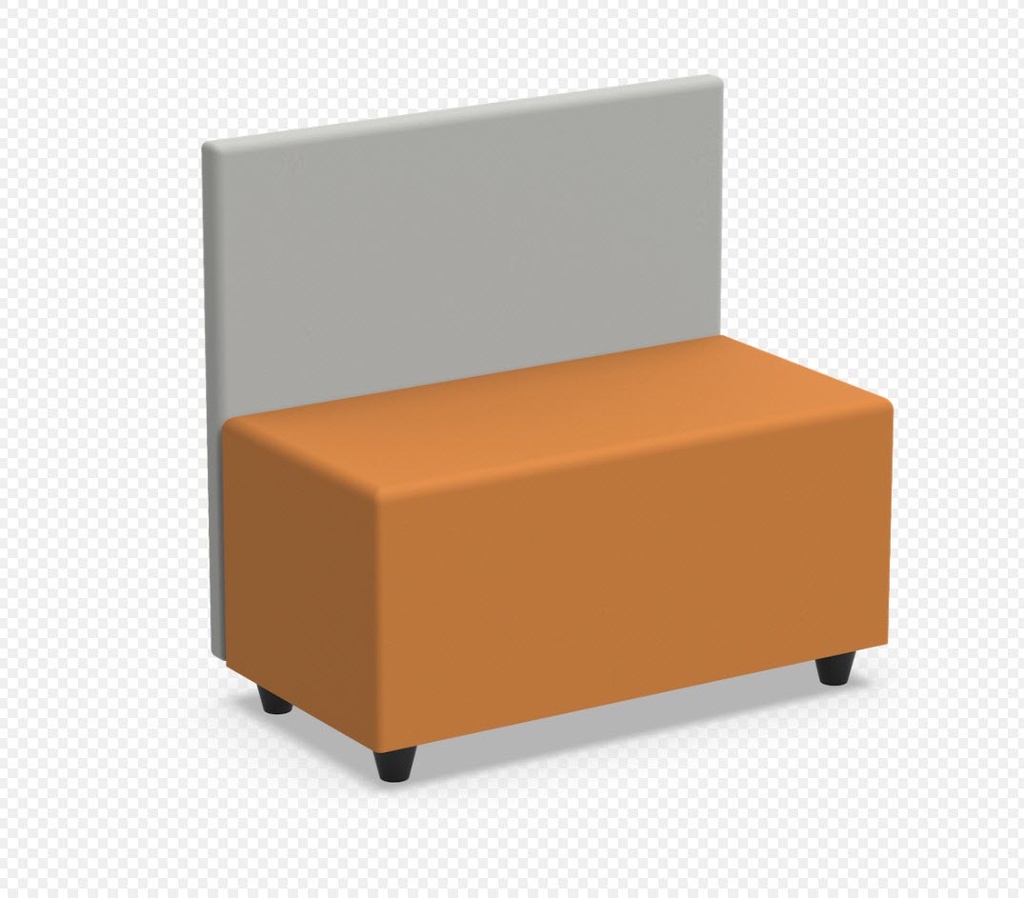 [BLRPG-TBA] Poef soft seating in kunstleder met rug -  rechthoek : 104 x 45 x 86 cm  (B x D x H) (Nog te bepalen, Nog te bepalen)