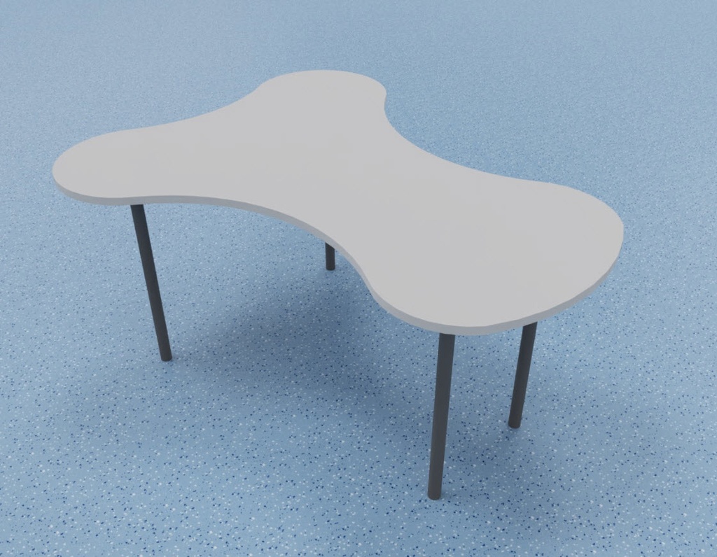 Finn 2.0 - freeform tafel met blad in melamine