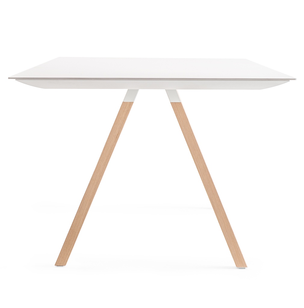 [ARKW107-CFP_BI] Arki wood - hoge tafel - wit volkern blad - onderstel gebleekte eik