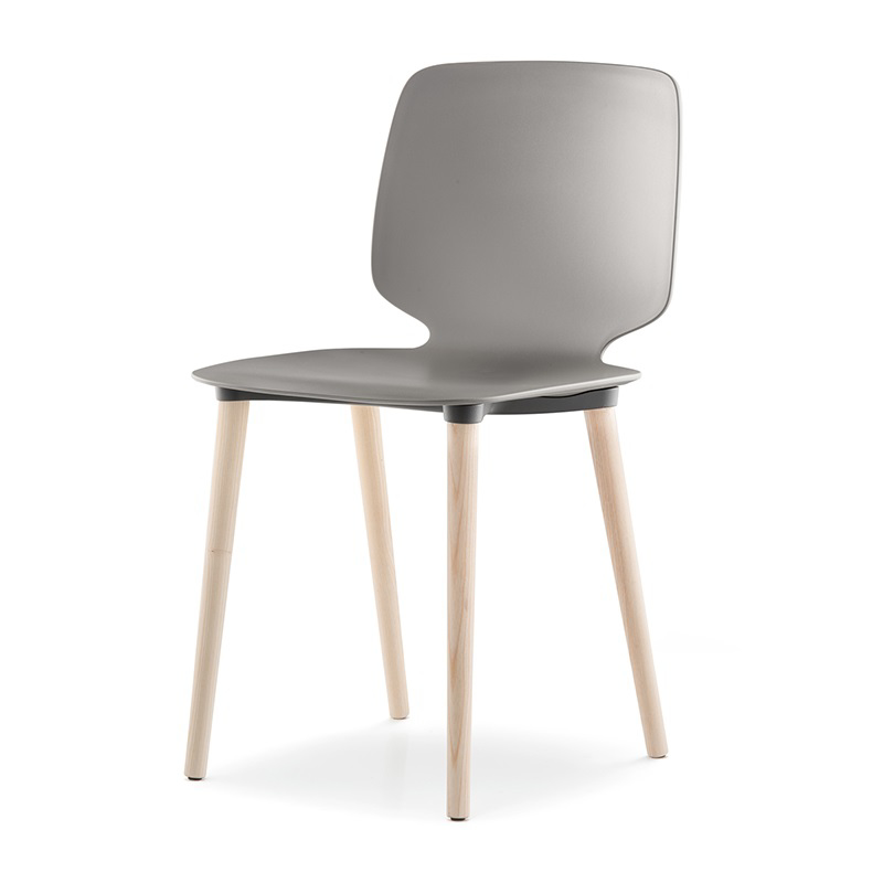 [2750-Polypropylene shell-TBA-Ash frame-TBA] Babila 4-poots - houten onderstel (Nog te bepalen, Nog te bepalen)