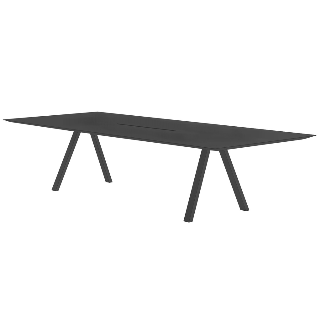 [ARK-CC-FNP_NE (mm 6)-NERO-Size-TBA] Arki - vergadertafel - blad anti-fingerprint - met kabelmanagement (Nog te bepalen)