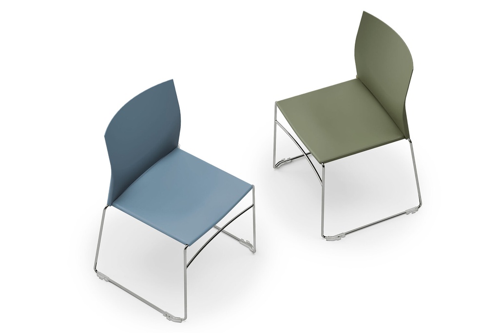 Abi - stapelbare projectstoel - onderstel in chroom