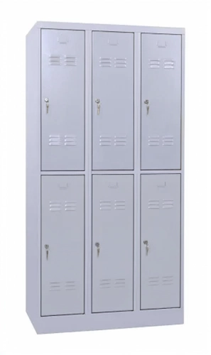 75 x 50 x 180 cm (BxDxH) - 6 compartimenten, korte deuren