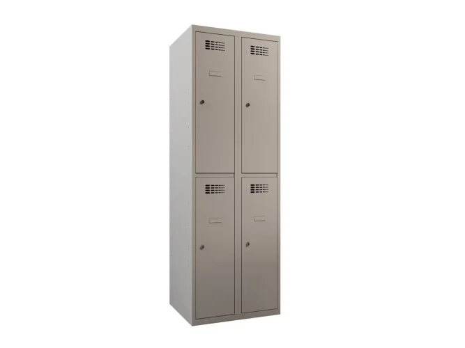 60 x 50 x 180 cm (BxDxH) - 4 compartimenten, korte deuren