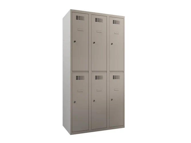 90 x 50 x 180 cm (BxDxH) - 6 compartimenten, korte deuren