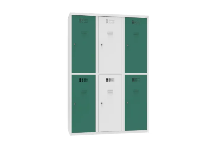 120 x 50 x 180 cm (BxDxH) - 6 compartimenten, korte deuren