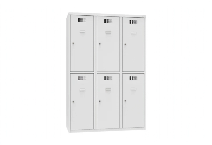 120 x 50 x 180 cm (BxDxH) - 6 compartimenten, korte deuren
