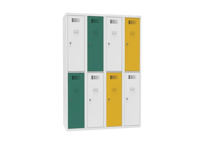 120 x 50 x 180 cm (BxDxH) - 8 compartimenten, korte deuren