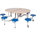 Spaceflex 2.0 - ronde klaptafel - blad in melamine - 8 geïntegreerde stoelen - zithoogte 46 cm