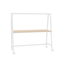 Social table on castors with brake - H. 107 W. 210,4  H. 200  D. 90 