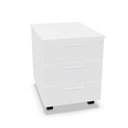 3 drawers pedestal on castors with 3 soft-closings W. 42  H. 55,5  D. 57 