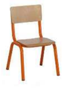 Stoel C7540 hoogte 30cm - Onderstel: RAL 6018 Geelgroen - Decor: HPL beuk