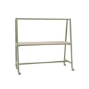 Social table on castors with brake - H. 107 W. 210,4  H. 200  D. 90 