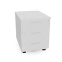 3 drawers pedestal on castors with 3 soft-closings W. 42  H. 55,5  D. 57
