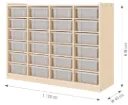 Kast met 24 vakken incl. opbergdozen