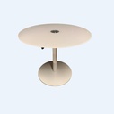 Bistrotafel rond - blad in melkglas wit - H75