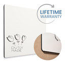 Curve whiteboard in geëmailleerd wit staal, afgeronde hoeken met zwarte rand - 118x198cm